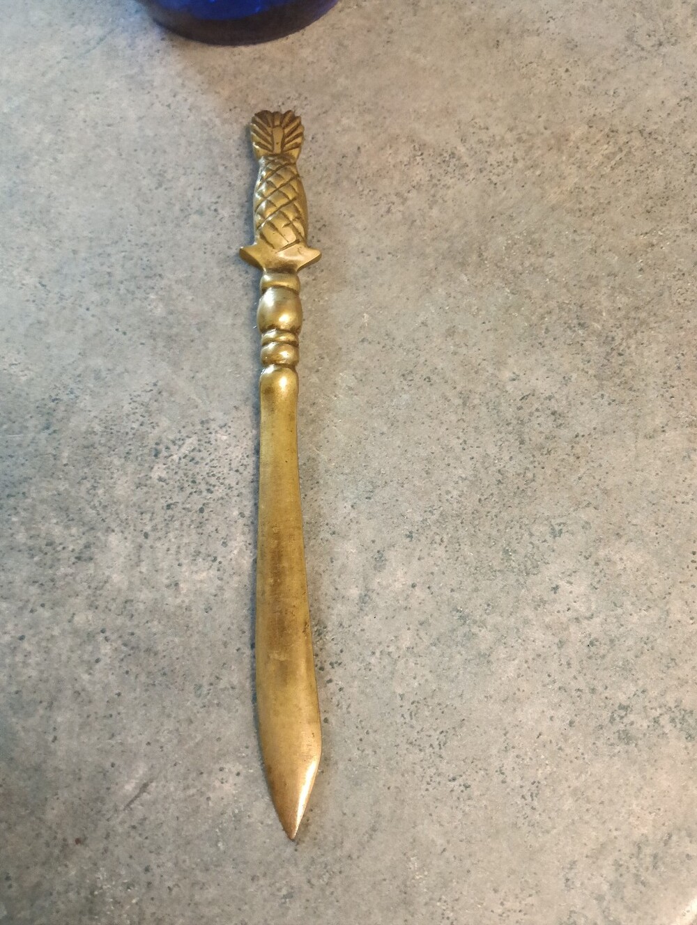 Vintage Brass Pineapple Letter Opener (8"L)